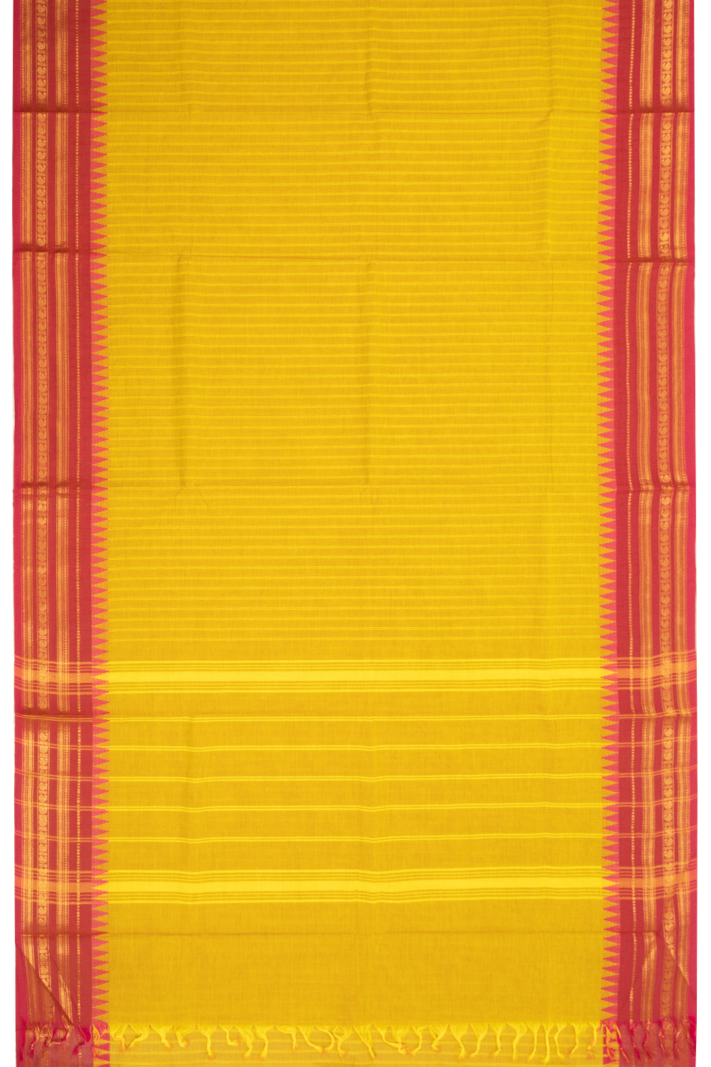 Yellow Handloom Kanchi Cotton Saree 