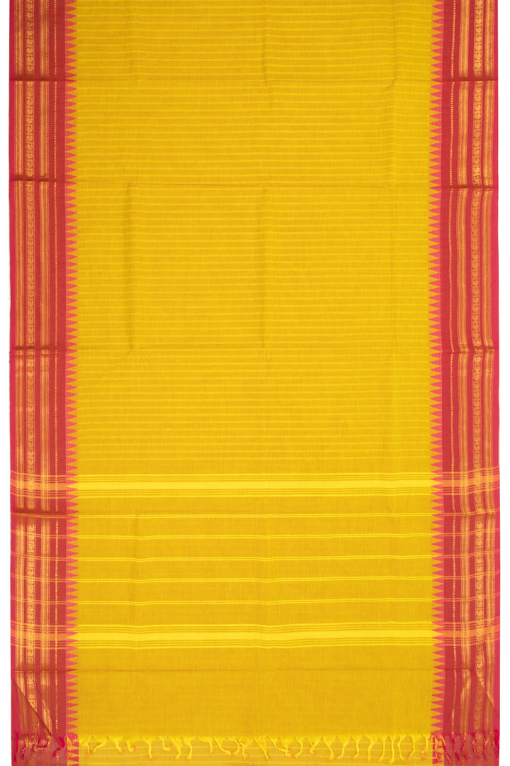 Yellow Handloom Kanchi Cotton Saree 