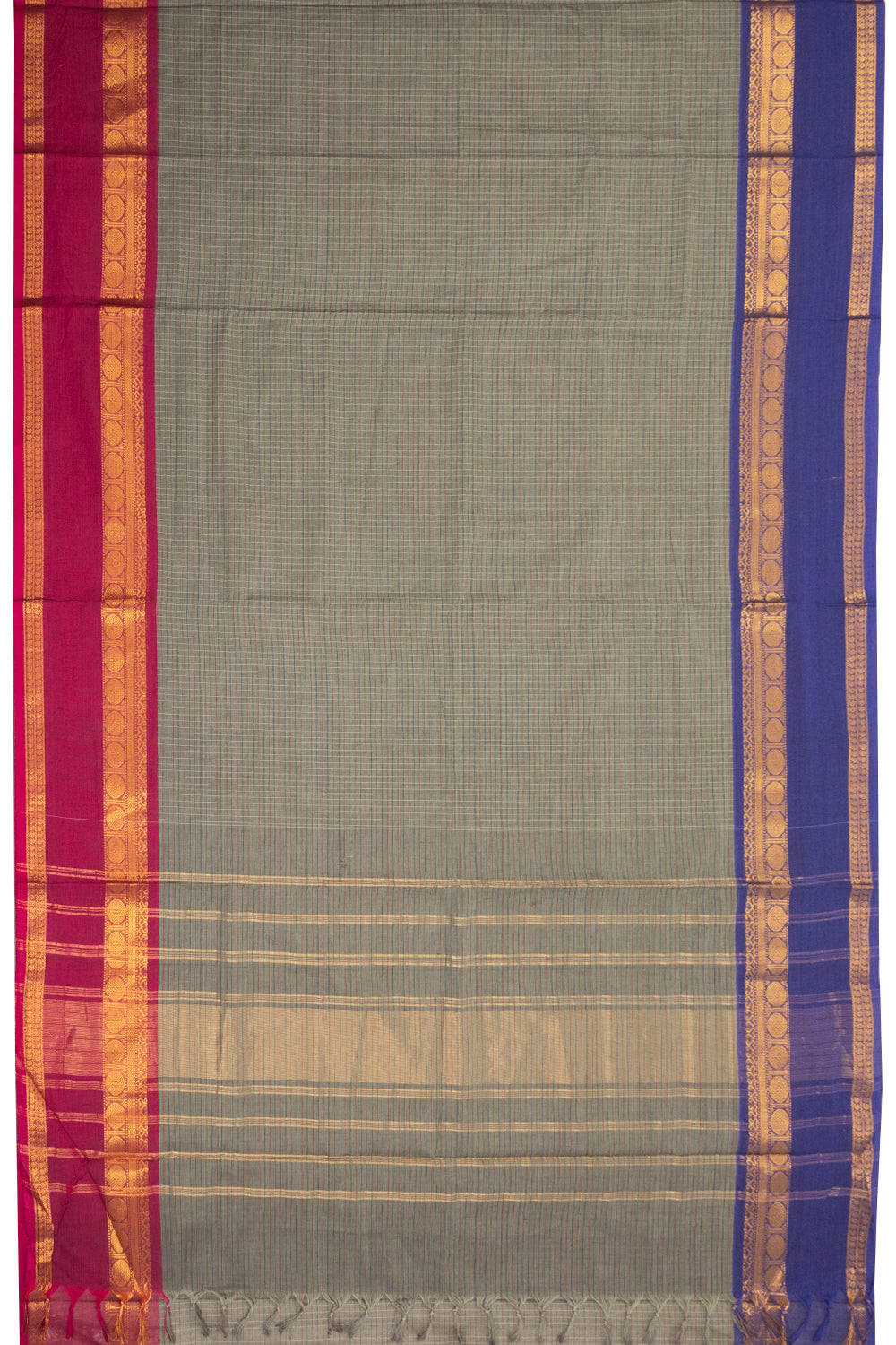 Grey Handloom Kanchi Cotton Saree 