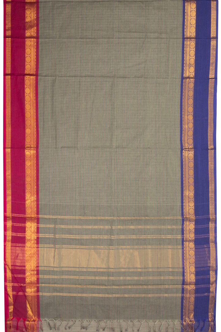 Grey Handloom Kanchi Cotton Saree 