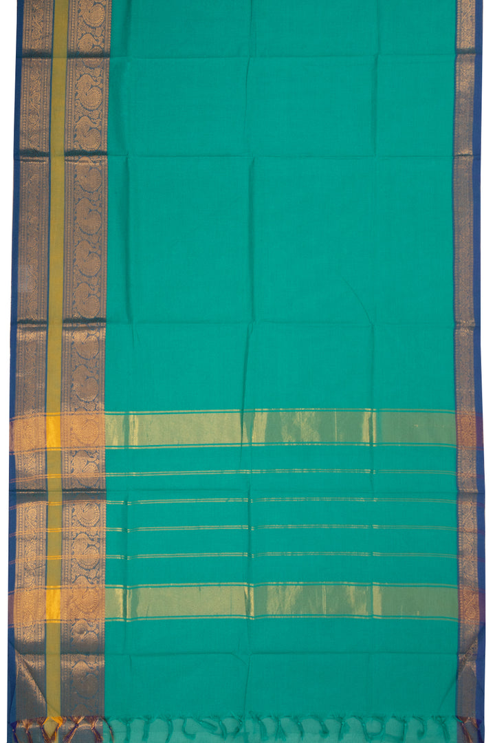 Teal Green Handloom Kanchi Cotton Saree 