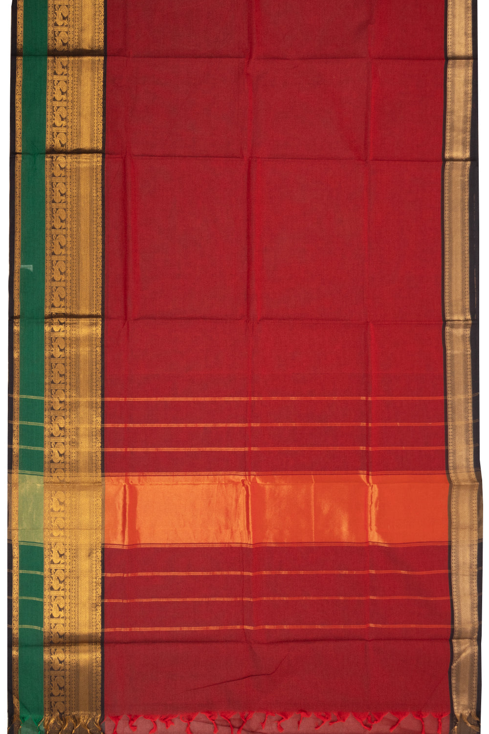 Red Handloom Kanchi Cotton Saree 