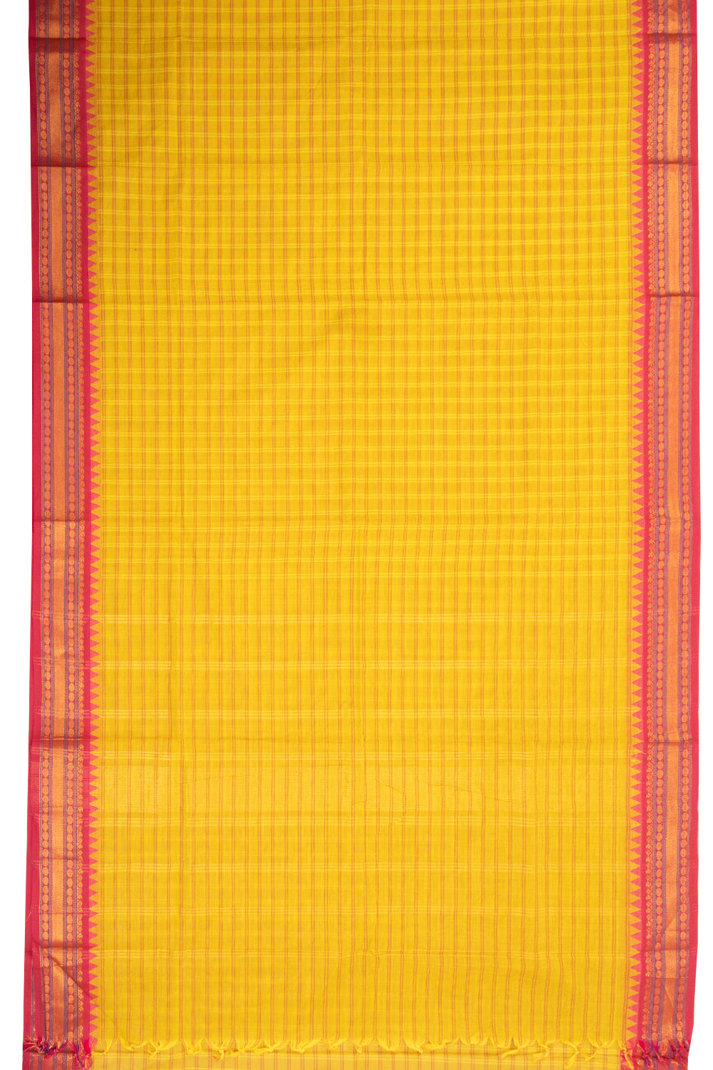 Yellow Handloom Kanchi Cotton Saree