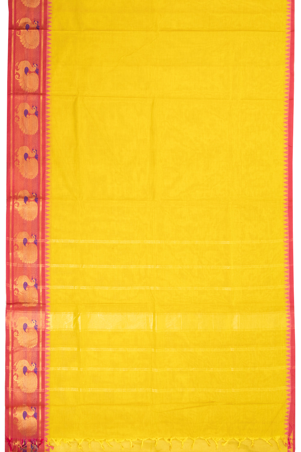 Yellow Handloom Kanchi Cotton Saree 