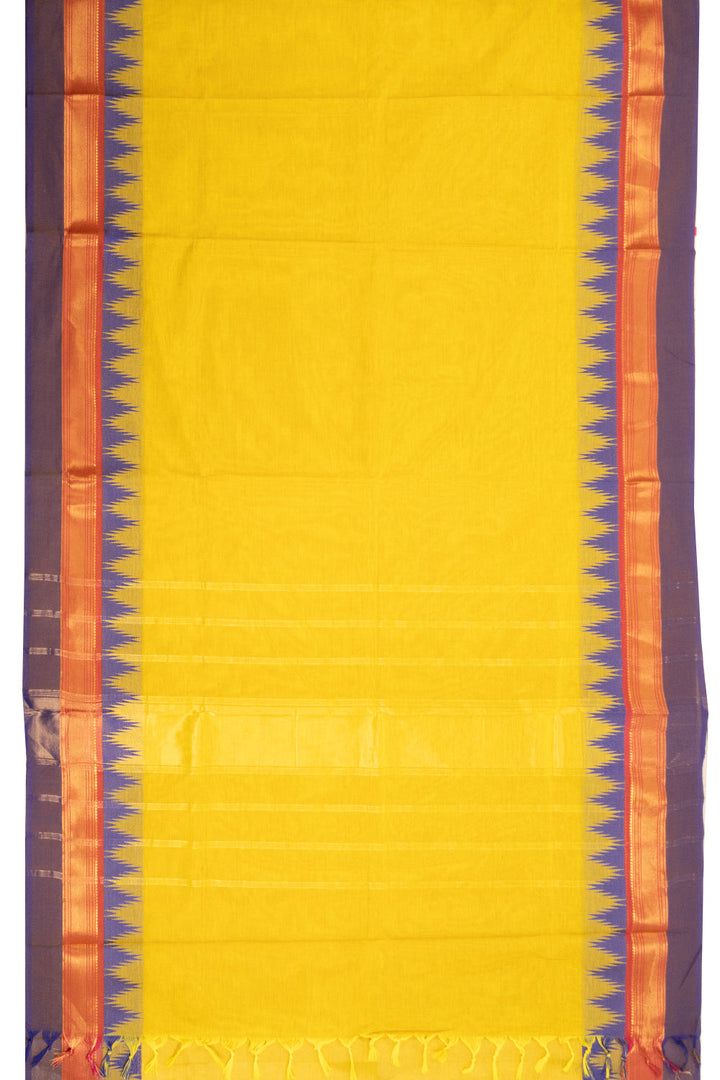 Yellow Handloom Kanchi Cotton Saree