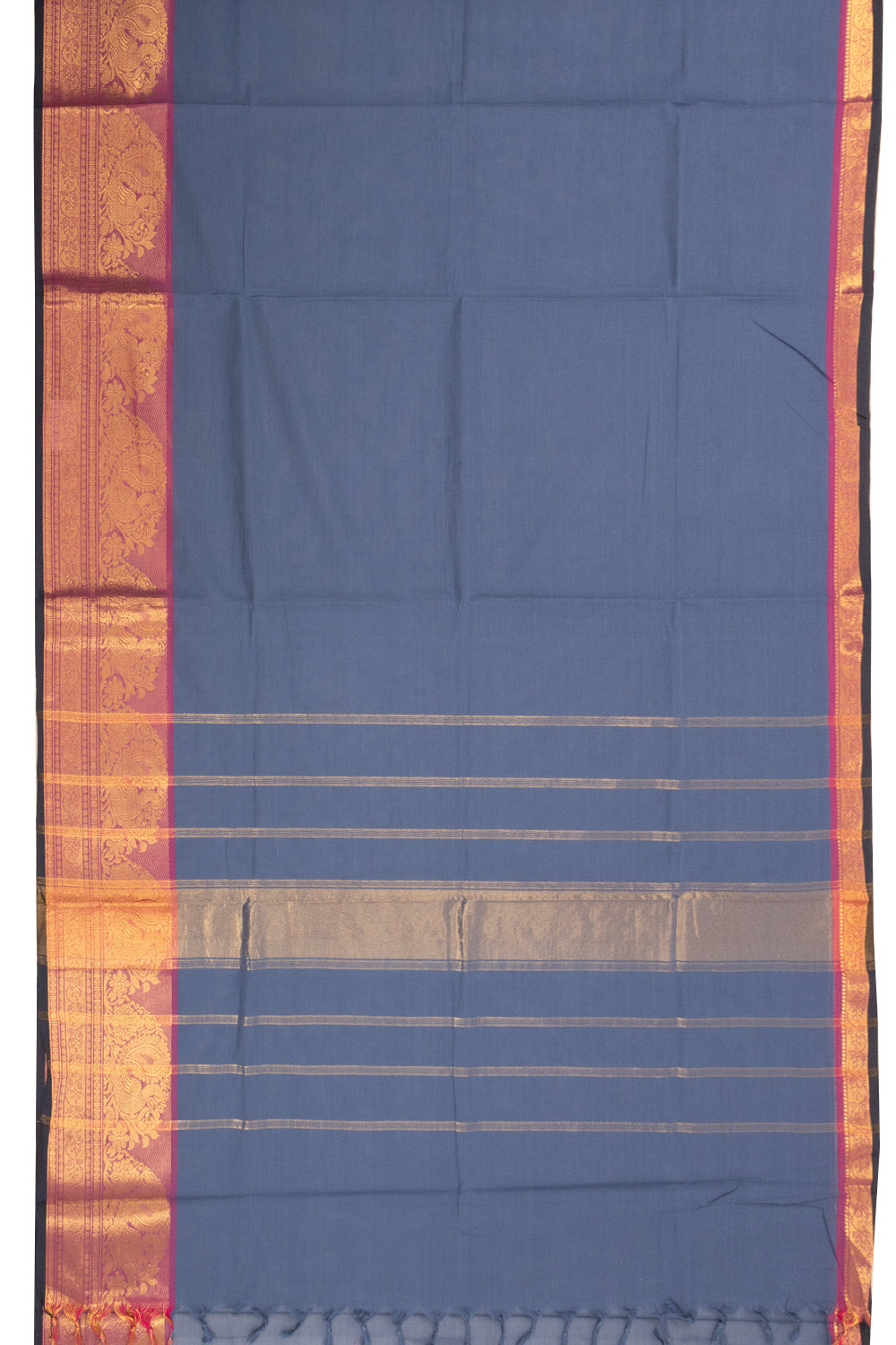 Blue Handloom Kanchi Cotton Saree