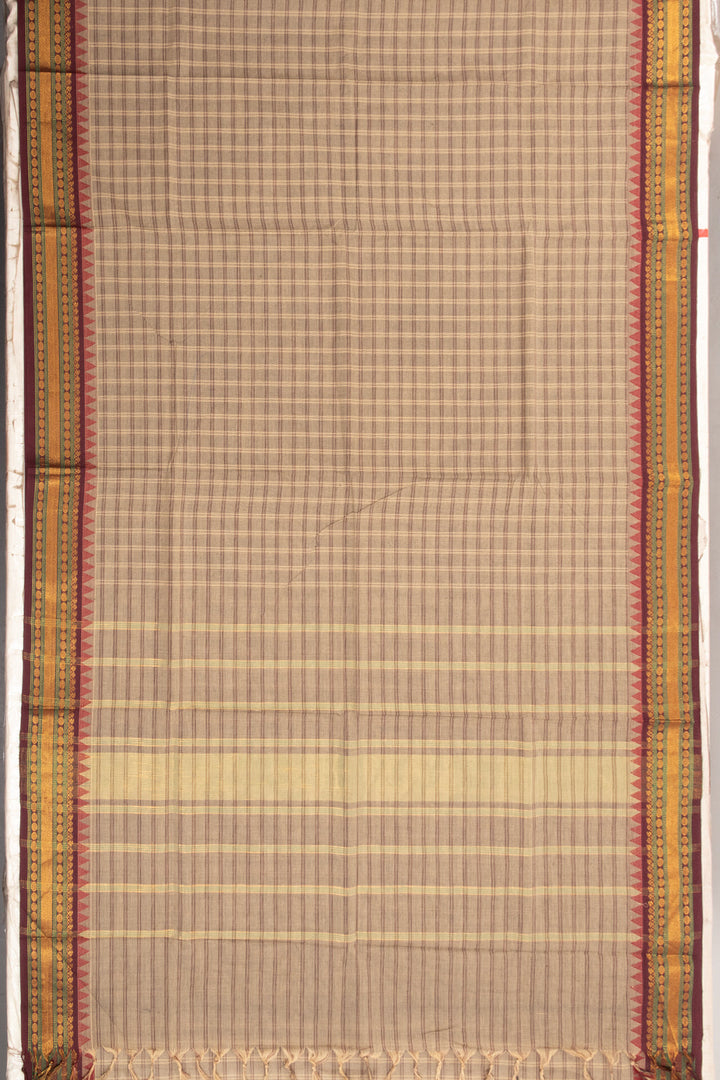 Grey Handloom Kanchi Cotton Saree