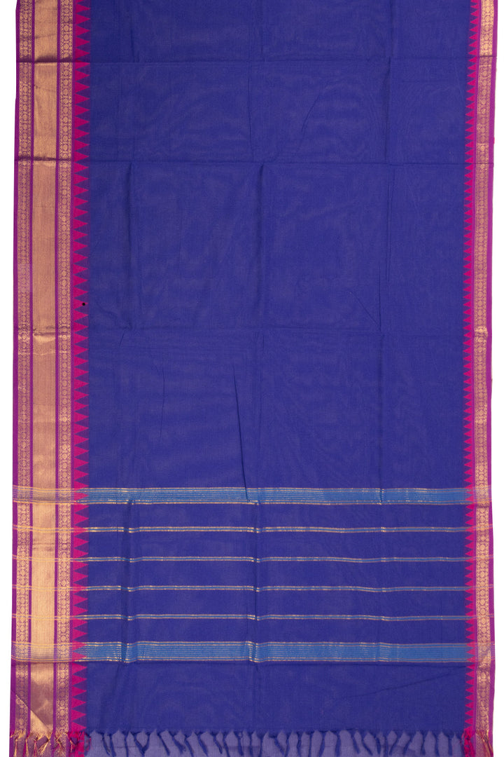 Blue Handloom Kanchi Cotton Saree