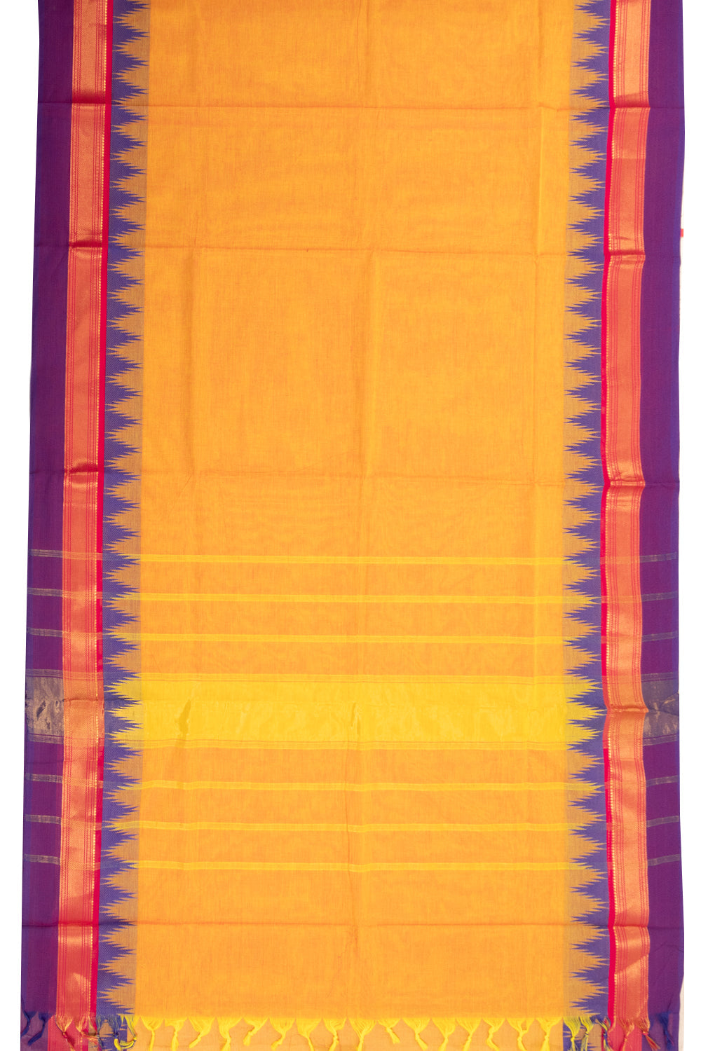 Orange Handloom Kanchi Cotton Saree 