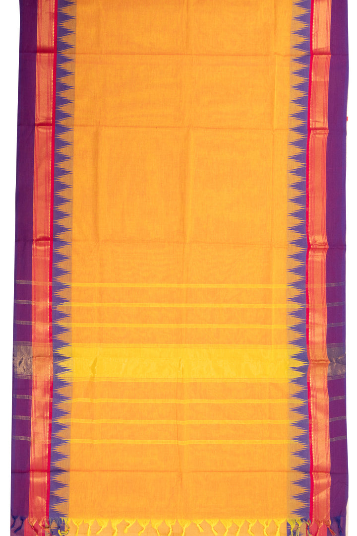 Orange Handloom Kanchi Cotton Saree 