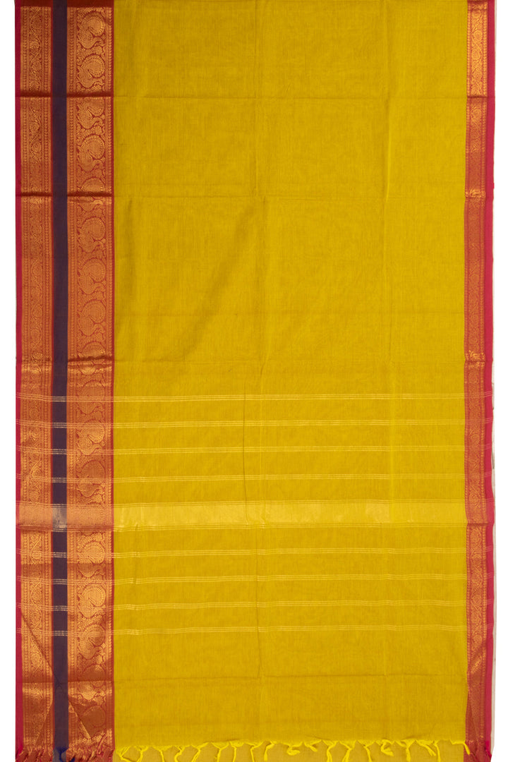 Yellow Handloom Kanchi Cotton Saree