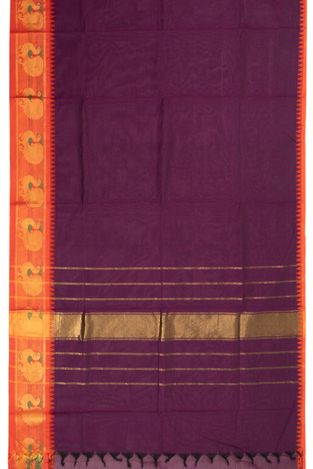 Purple Handloom Kanchi Cotton Saree 