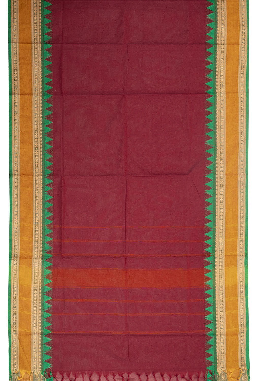 Maroon Handloom Kanchi Cotton Saree 10071785