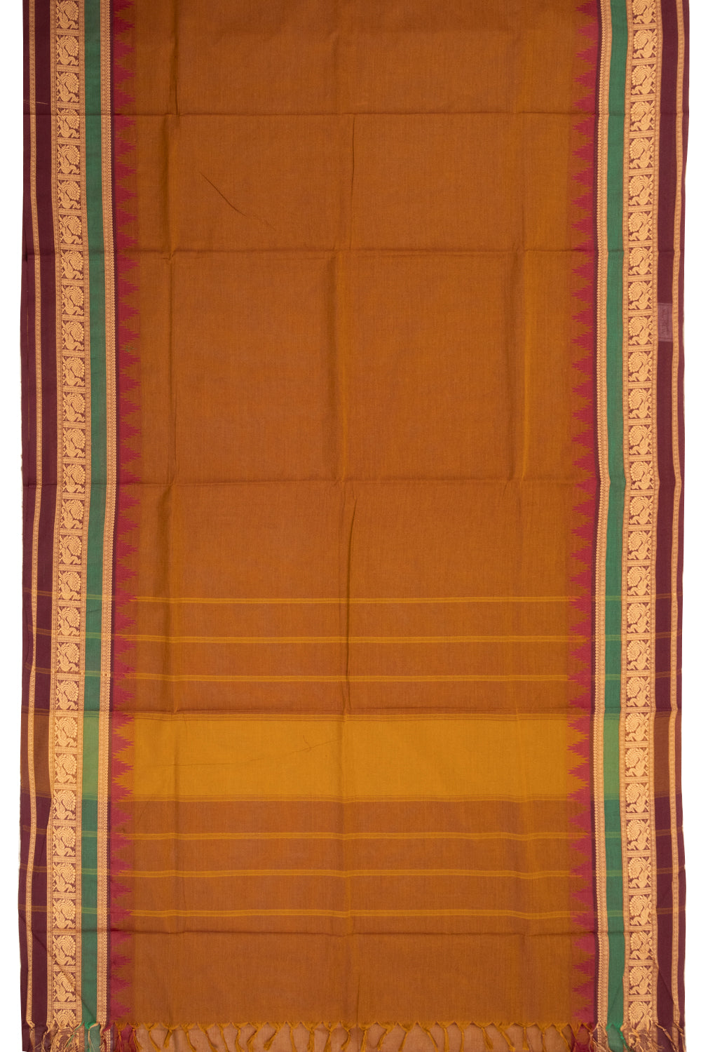 Brown Handloom Kanchi Cotton Saree