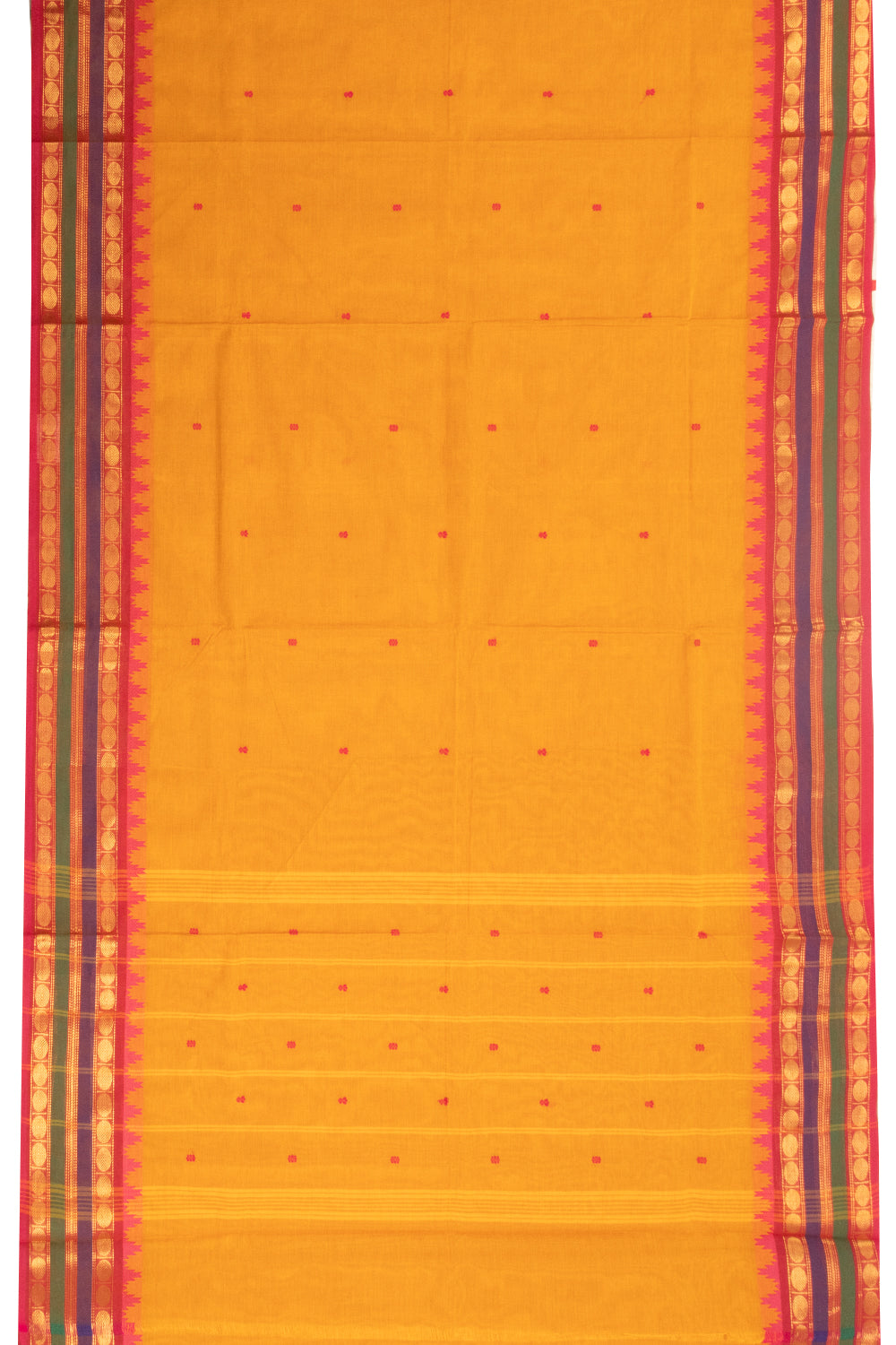 Orange Handloom Kanchi Cotton Saree