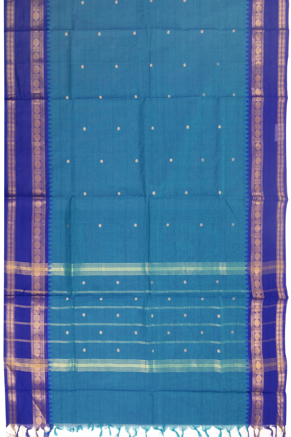 Blue Handloom Kanchi Cotton Saree