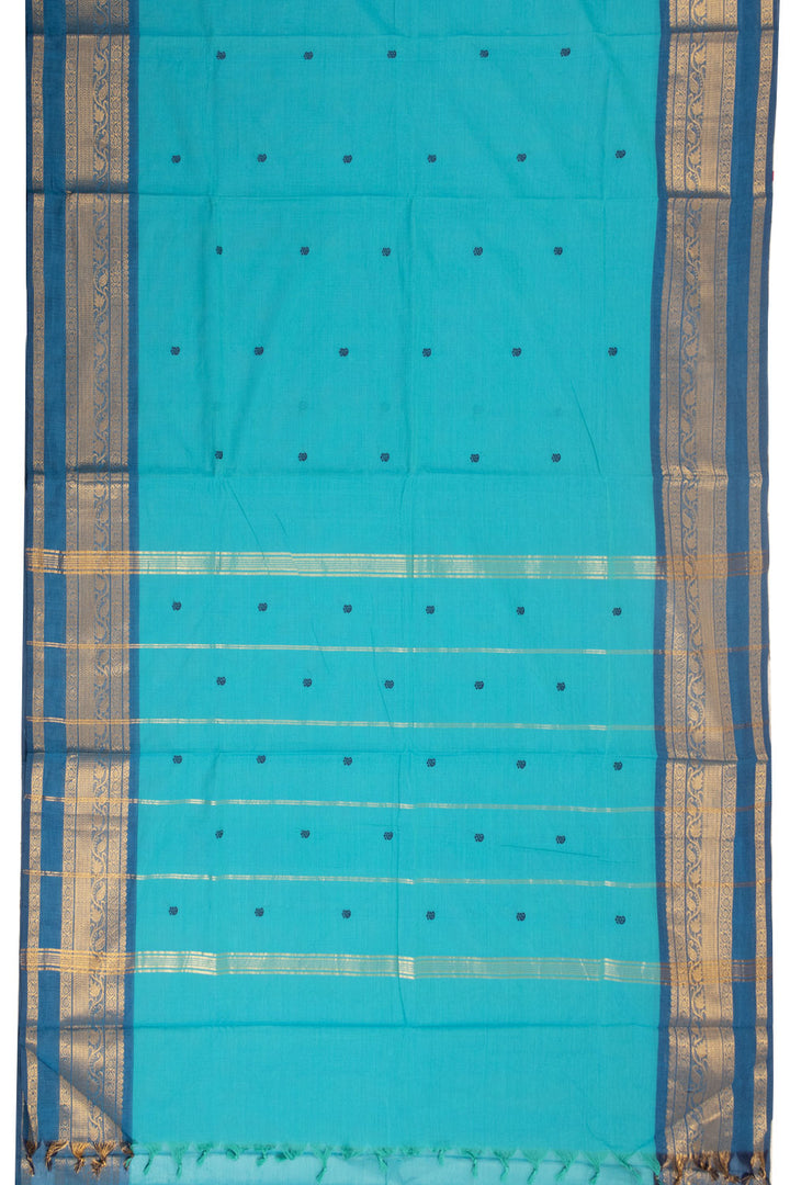 Blue Handloom Kanchi Cotton Saree