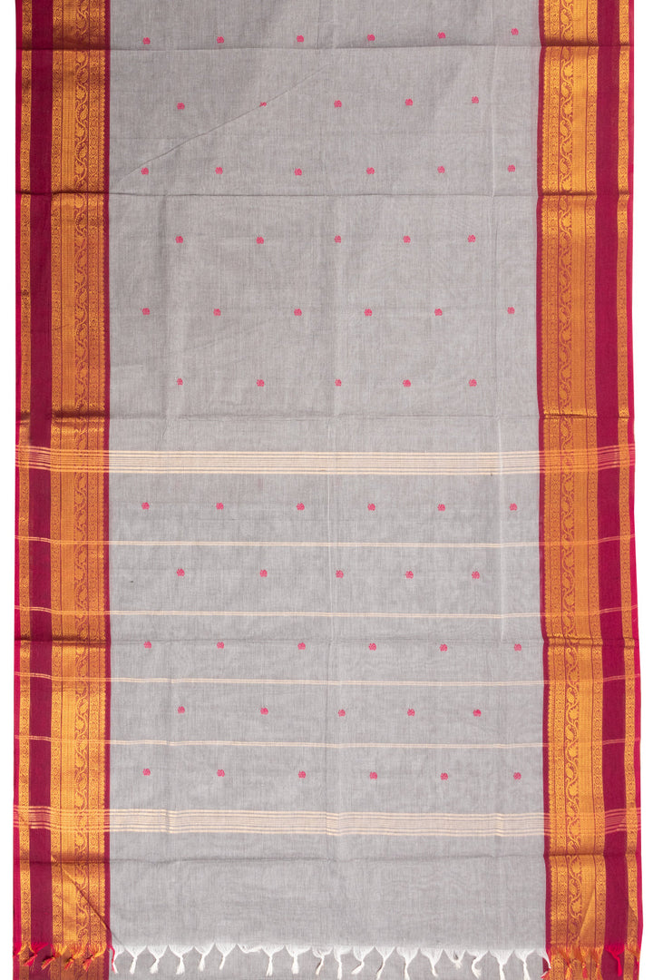 Grey Handloom Kanchi Cotton Saree 