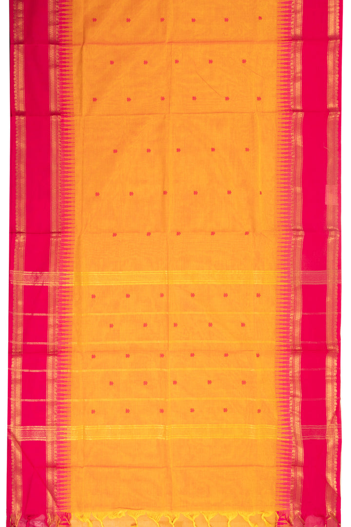 Orange Handloom Kanchi Cotton Saree