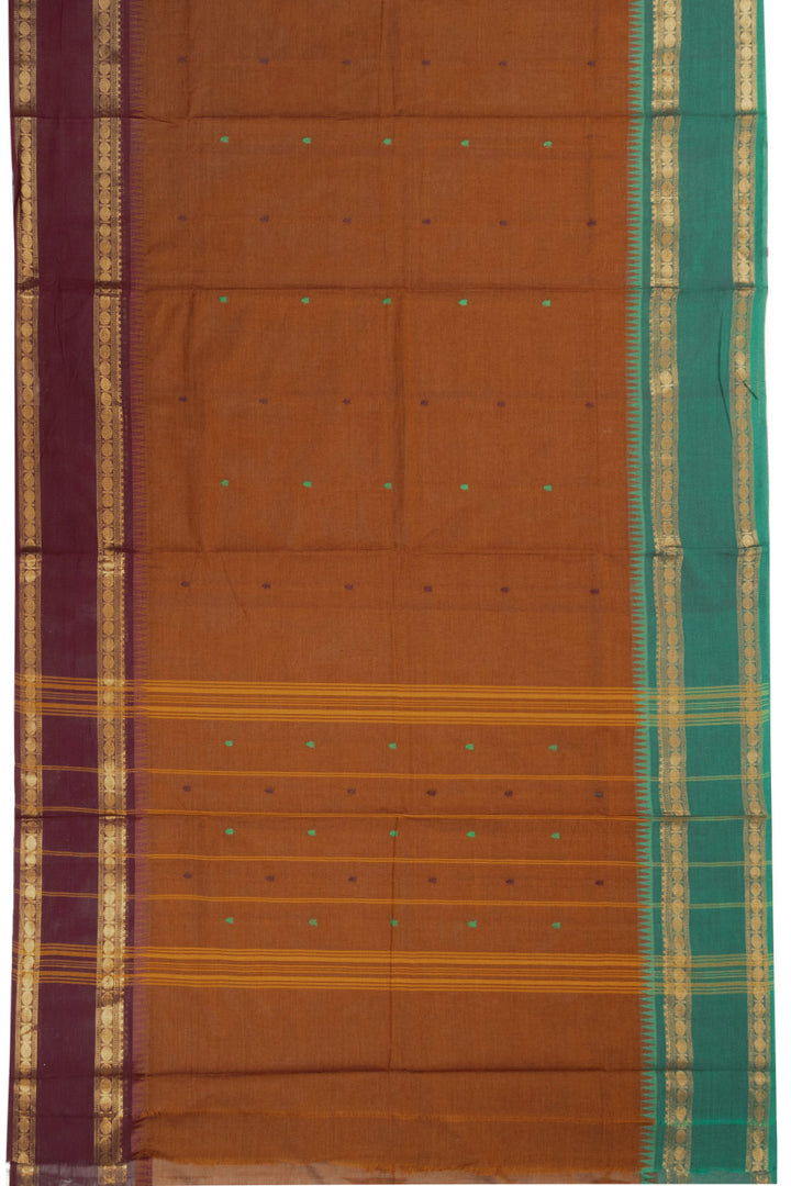 Brown Handloom Kanchi Cotton Saree