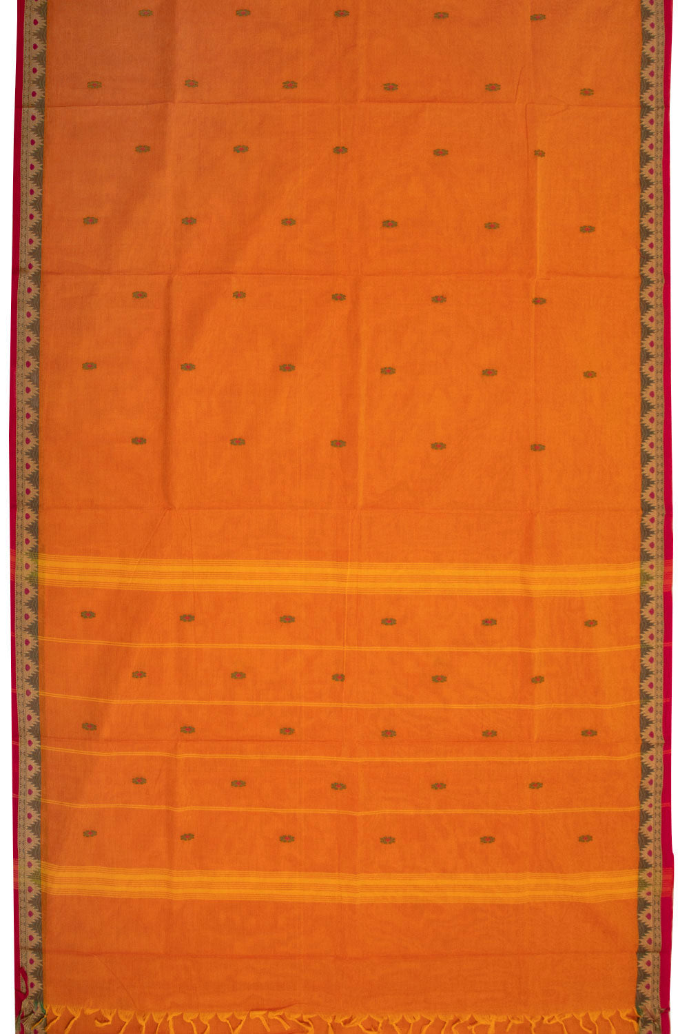 Orange Handloom Kanchi Cotton Saree