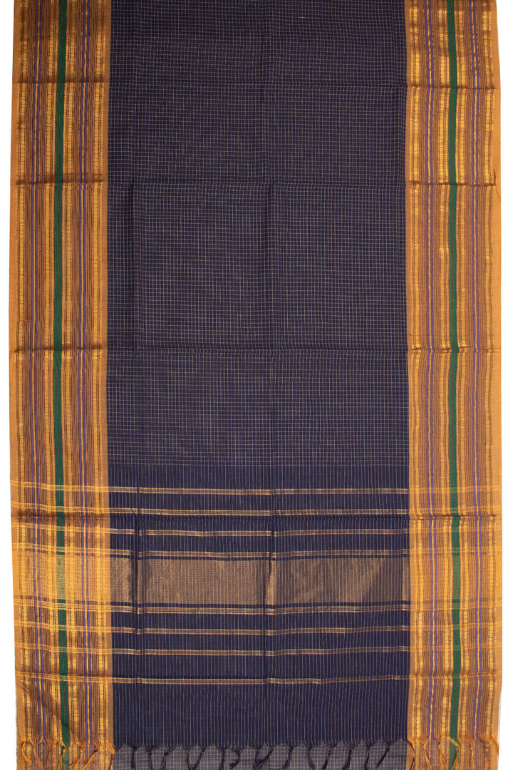 Blue Handloom Kanchi Cotton Saree