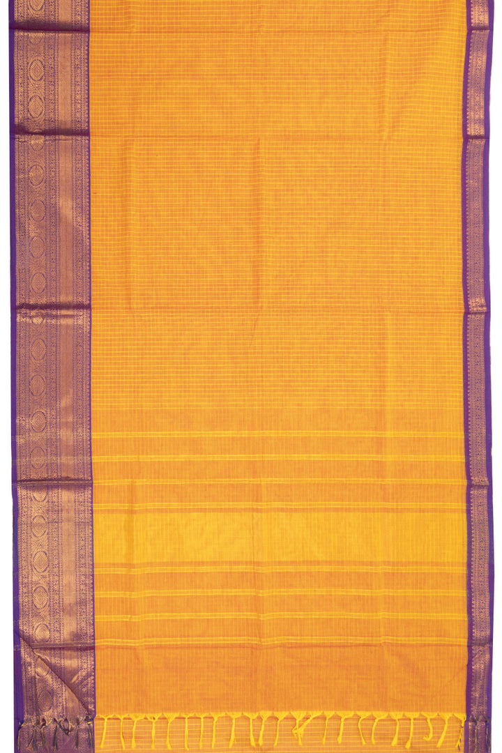 Orange Handloom Kanchi Cotton Saree