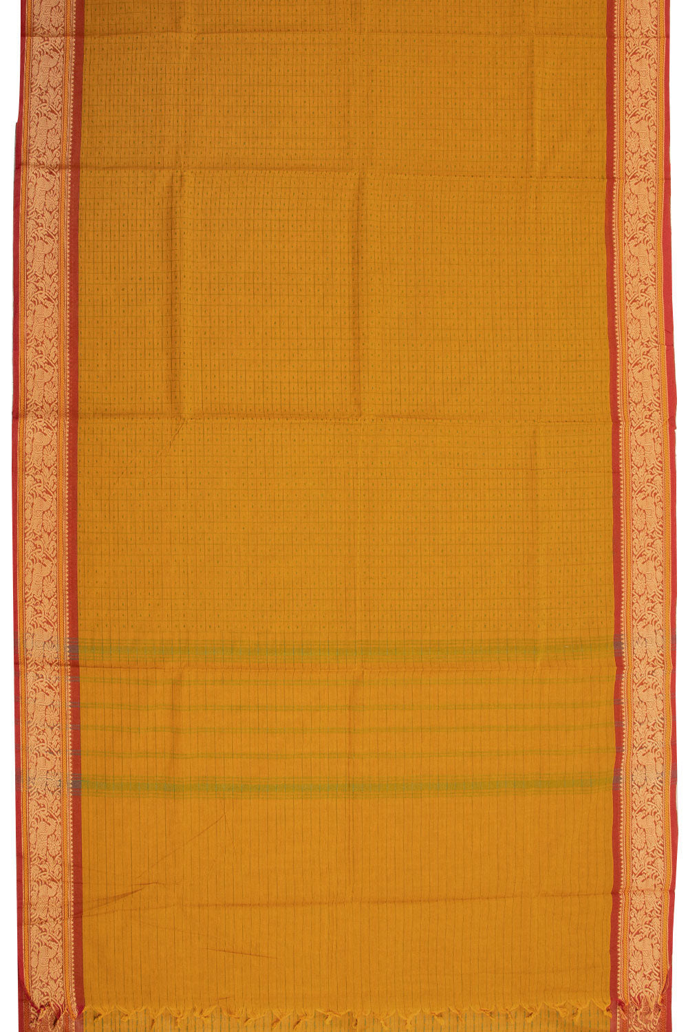 Yellow Handloom Kanchi Cotton Saree