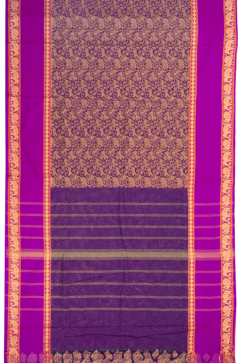 Purple Handloom Kanchi Cotton Saree