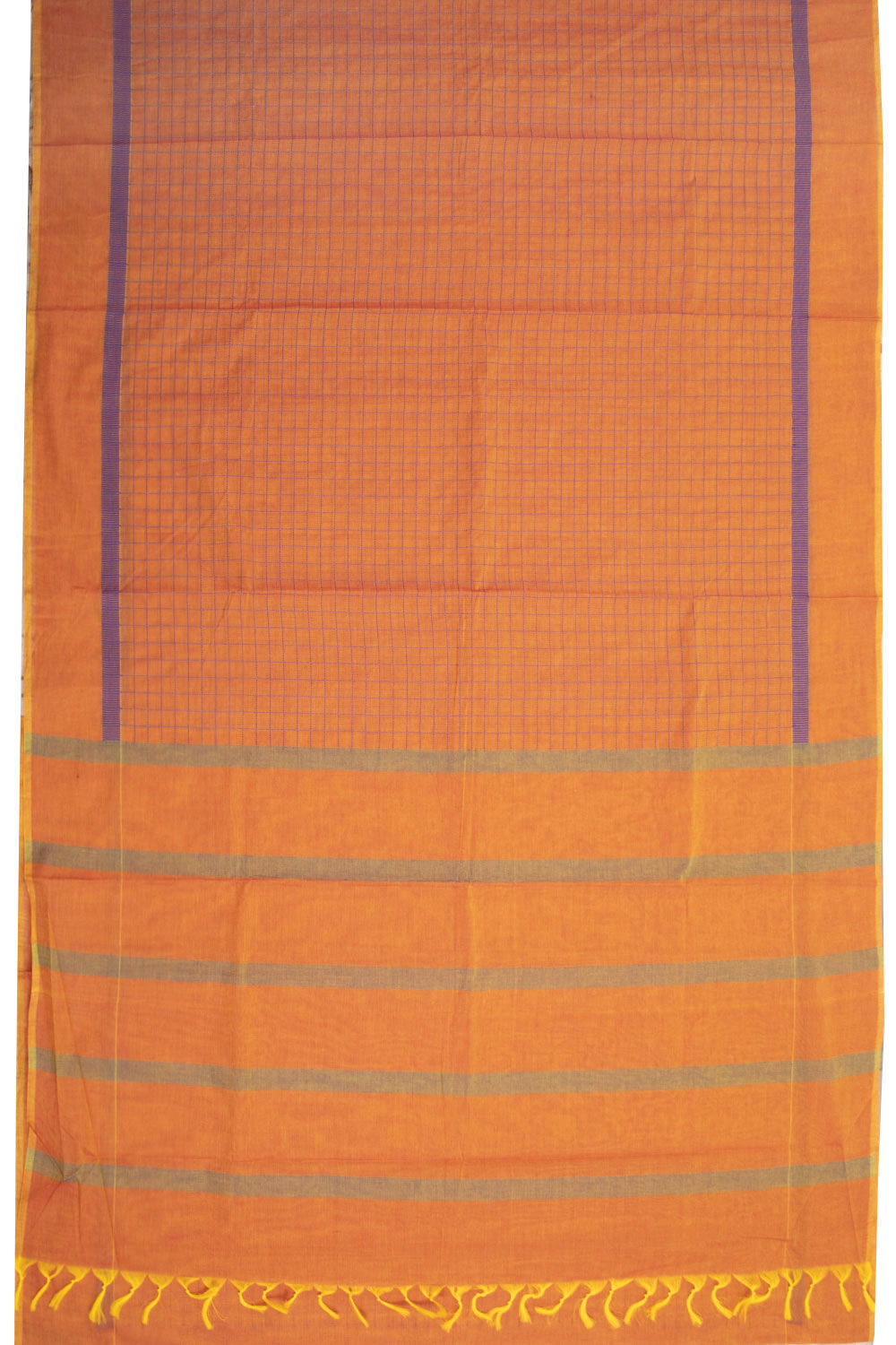 Orange Handloom Kanchi Cotton Saree