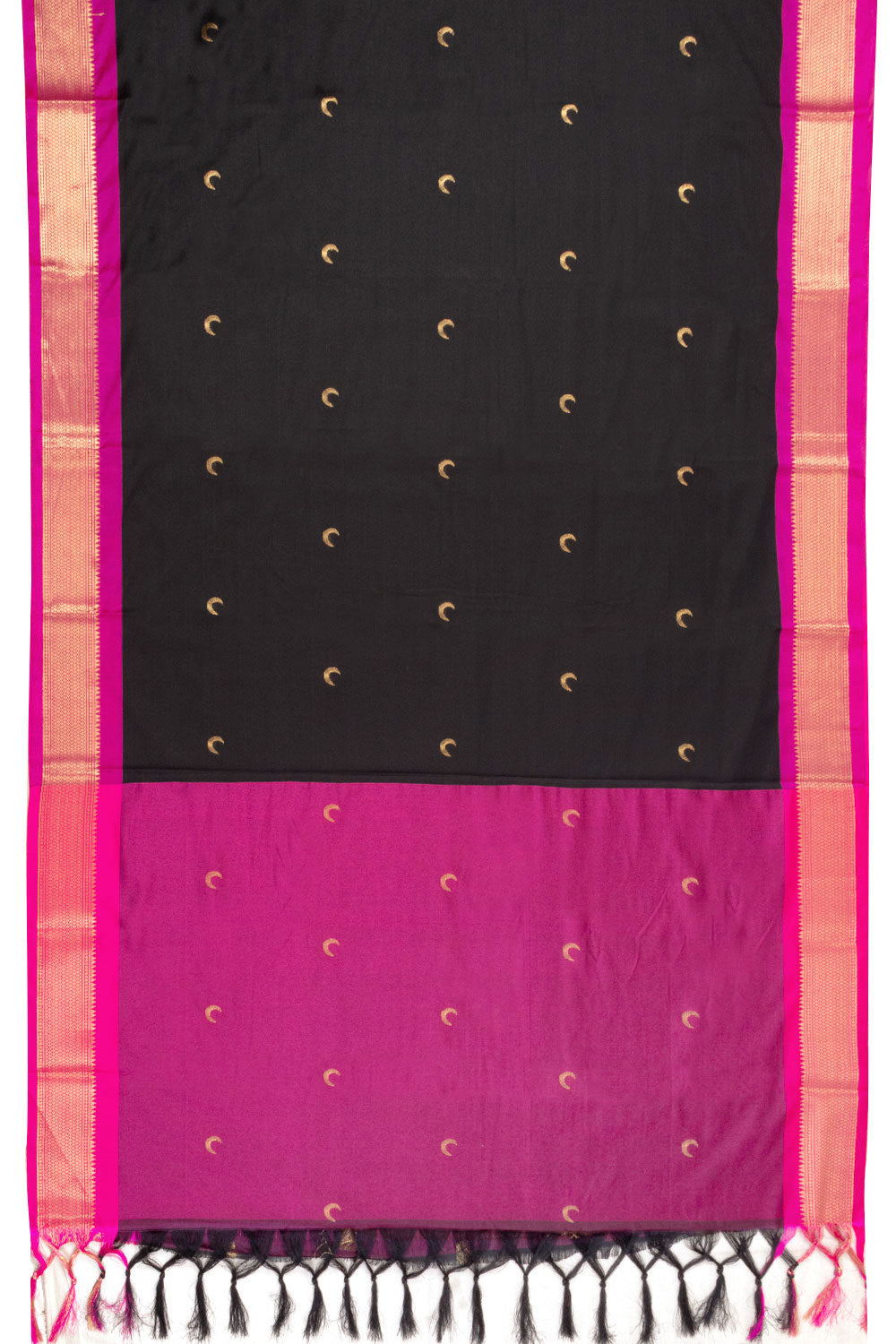 Black Handloom Chandrakon Paithani Silk Saree 10073626