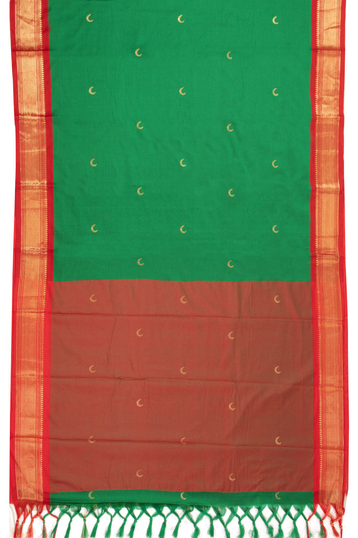 Green Handloom Chandrakon Paithani Silk Saree 10073631