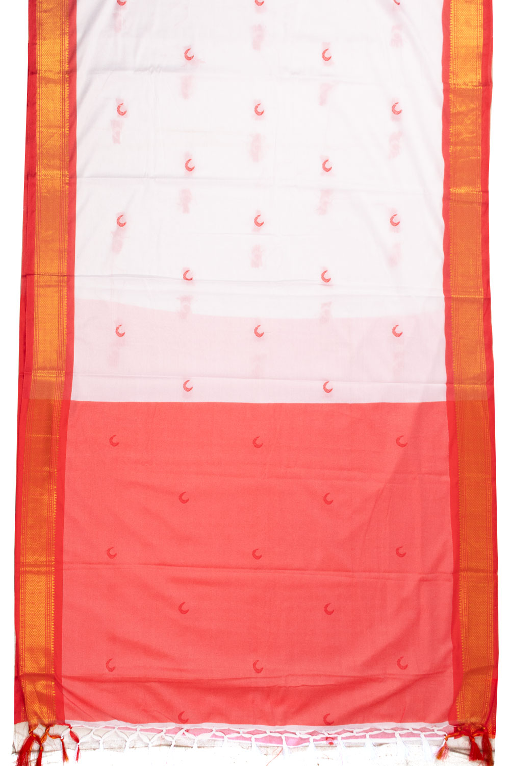 White Handloom Chandrakon Paithani Silk Saree 10073633