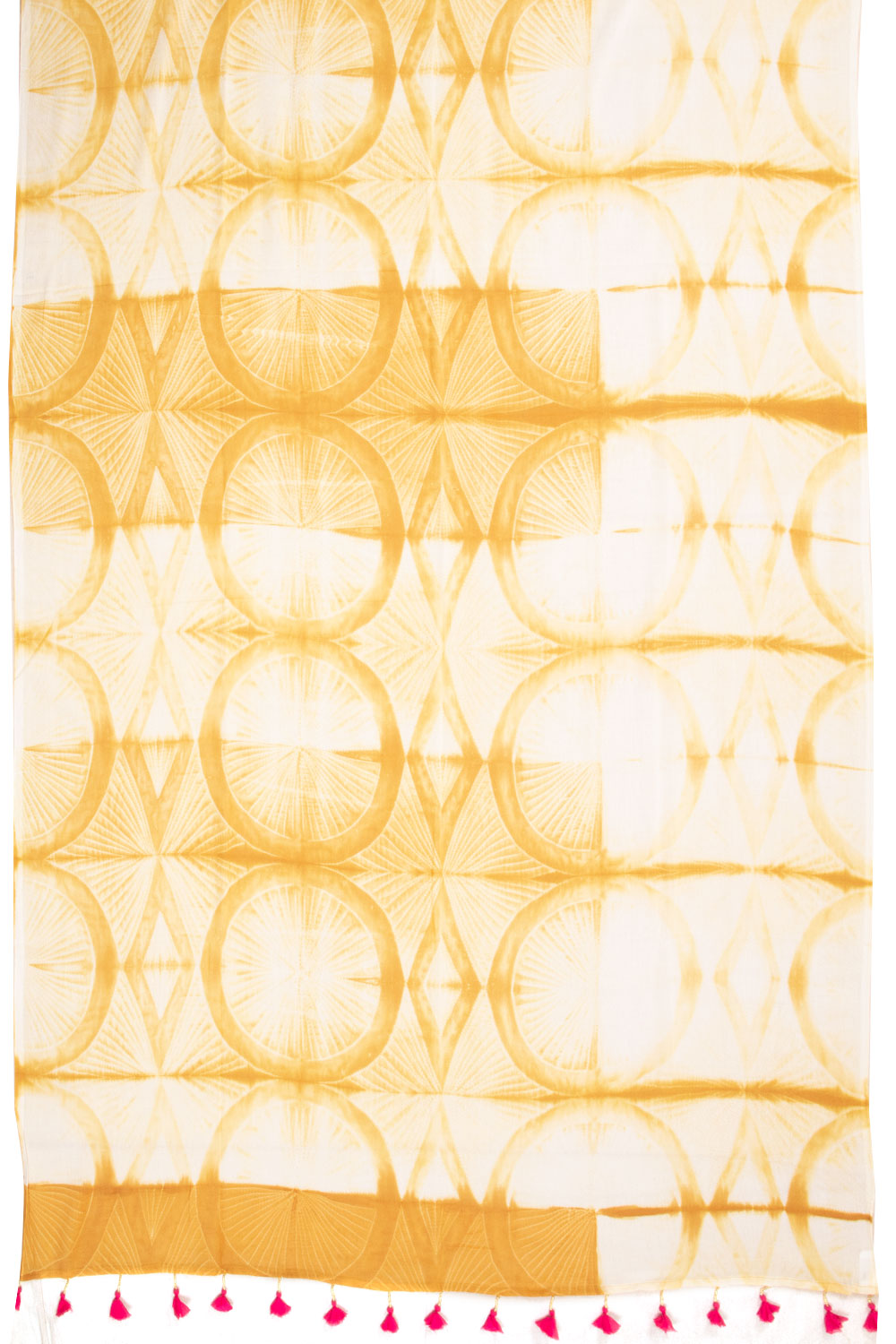 Yellow Shibori Mulmul Cotton Saree