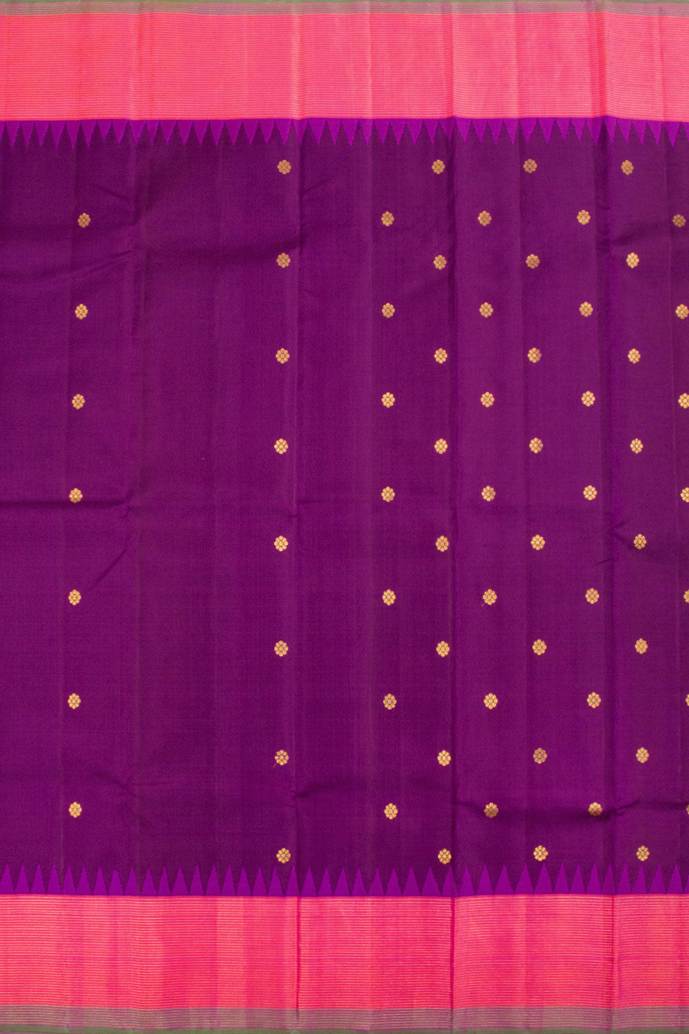 Velvet Purple Pure Zari Korvai Kanjivaram Silk Saree 10062485