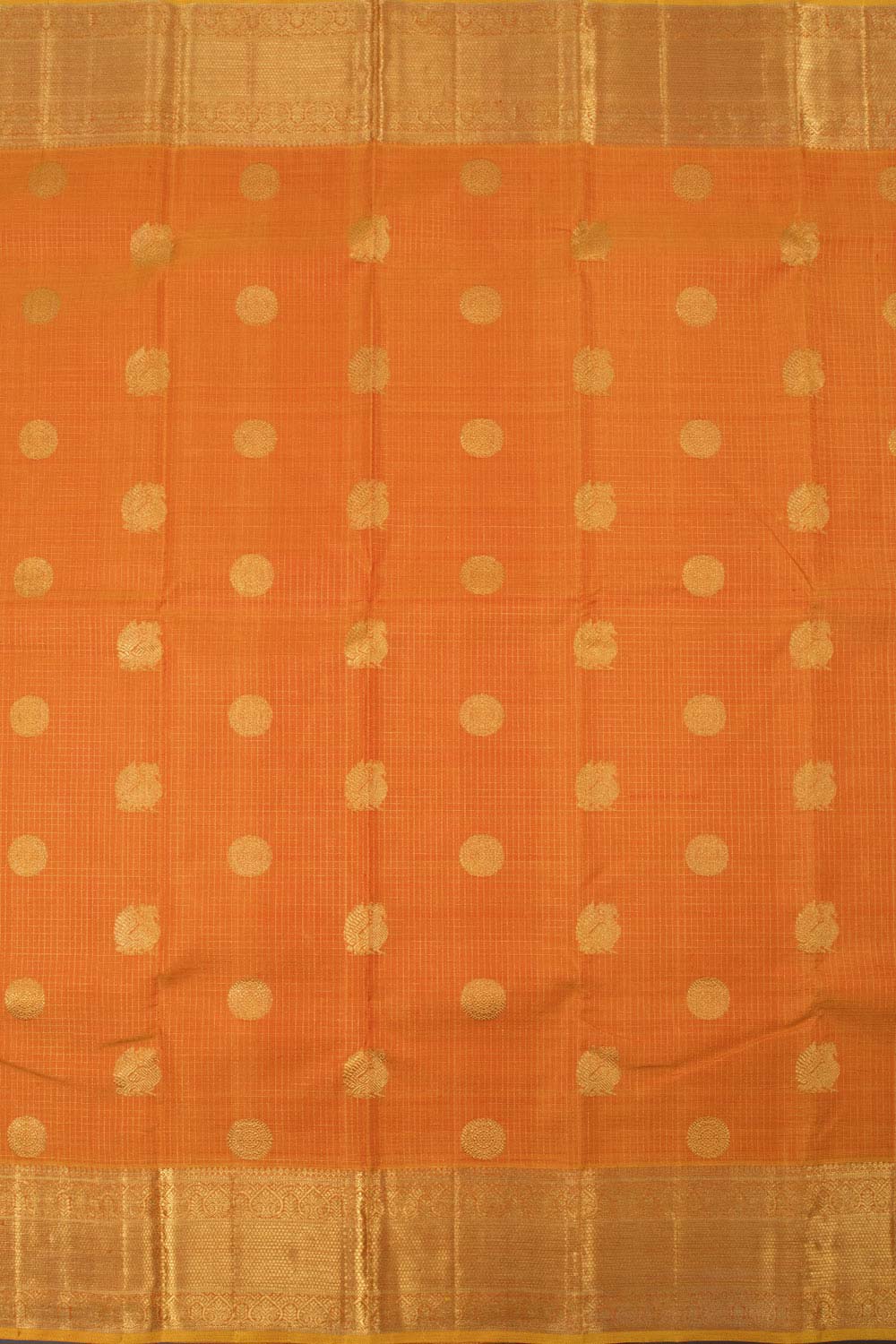 Papaya Orange Pure Zari Kanjivaram Silk Saree 10063378