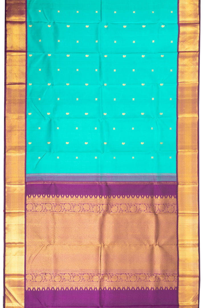 Aqua Blue Korvai Kanjivaram Silk Saree 10070639