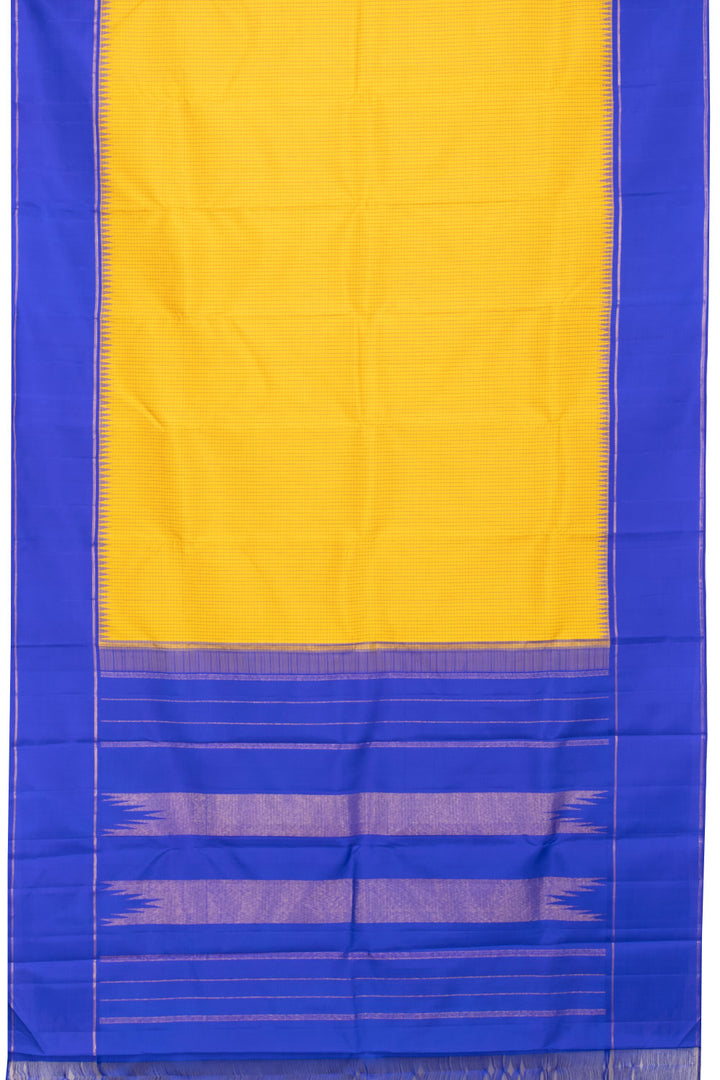 Yellow Korvai Kanjivaram Silk Saree 10070670 - Full View