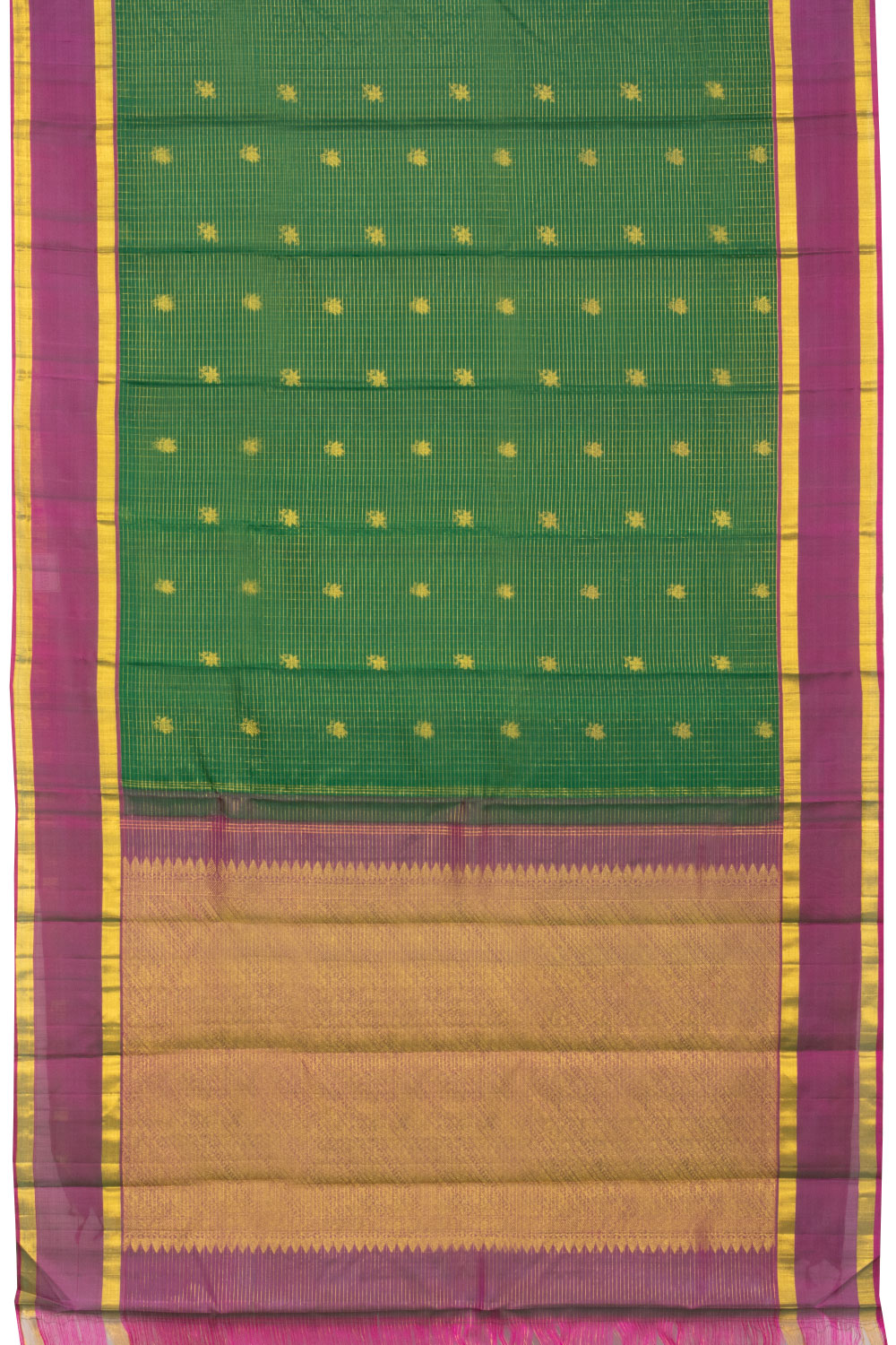 Green Zari Checks Kanjivaram Silk Saree 10070672