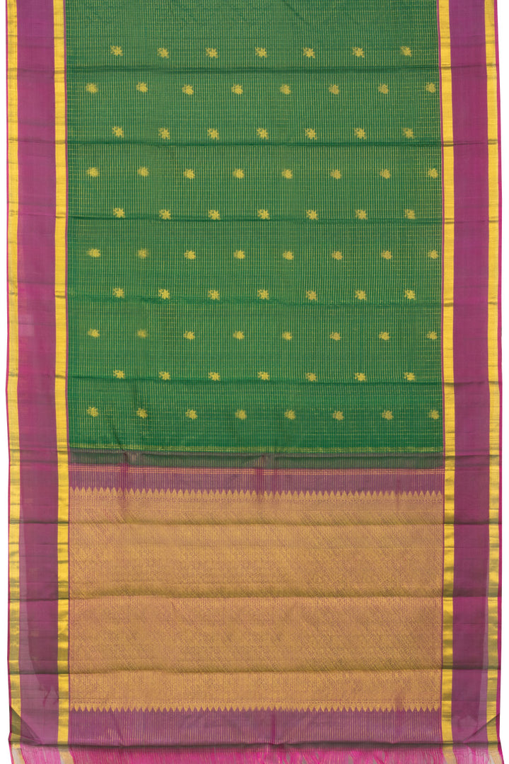 Green Zari Checks Kanjivaram Silk Saree 10070672