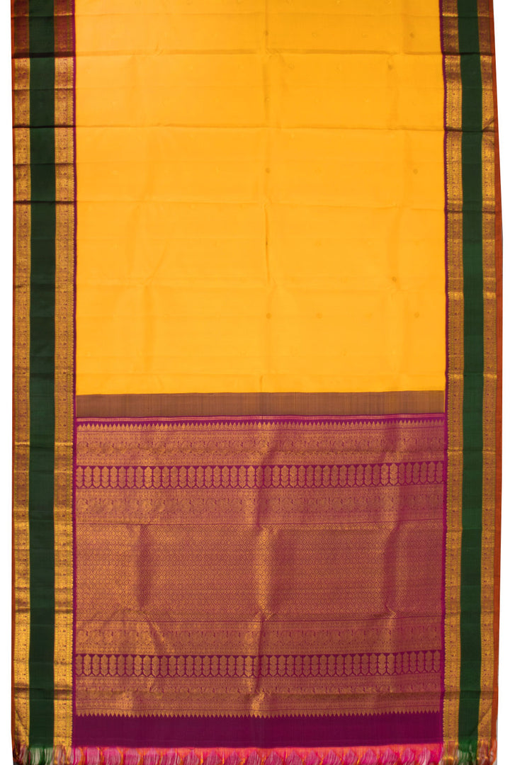 Yellow Korvai Kanjivaram Silk Saree