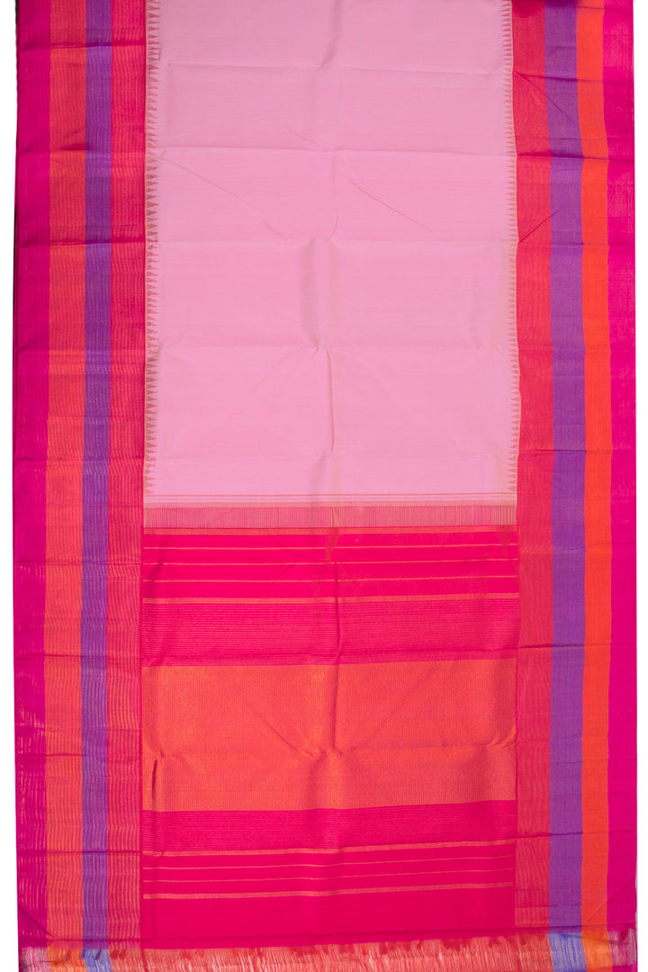 Pink Korvai Kanjivaram Silk Saree