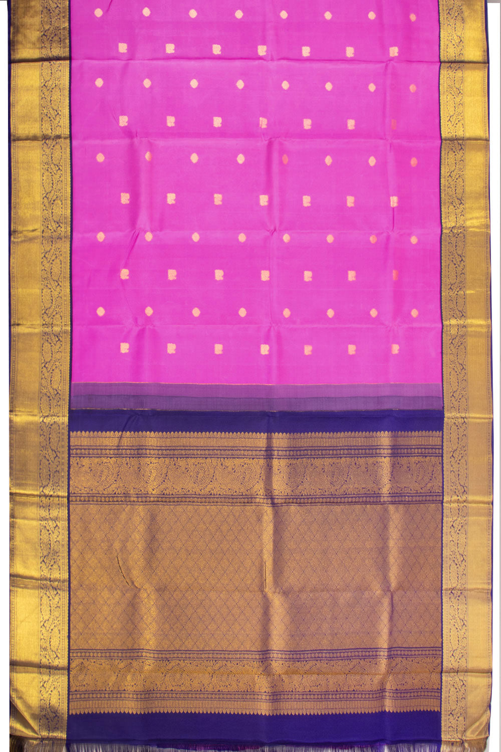 Pink Korvai Kanjivaram Silk Saree