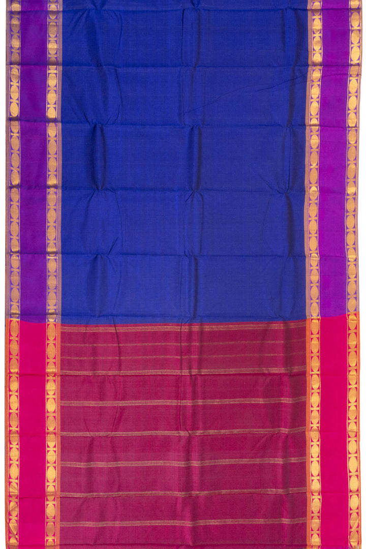 Blue Handloom Kanjivaram Soft Silk Saree 