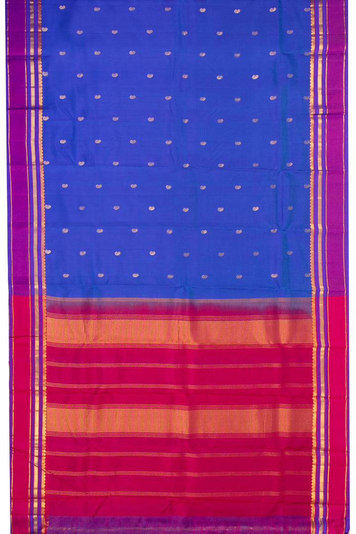 Blue Handloom Kanjivaram Pure Silk Saree