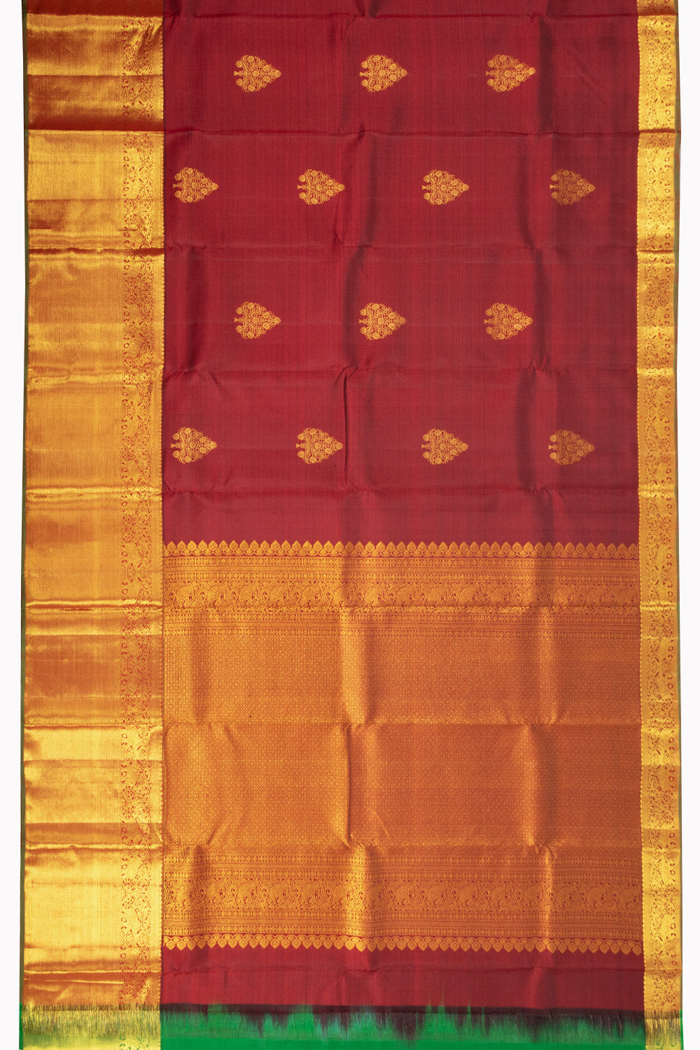 Maroon Handloom Pure Silk Kanjivaram Saree 10072813