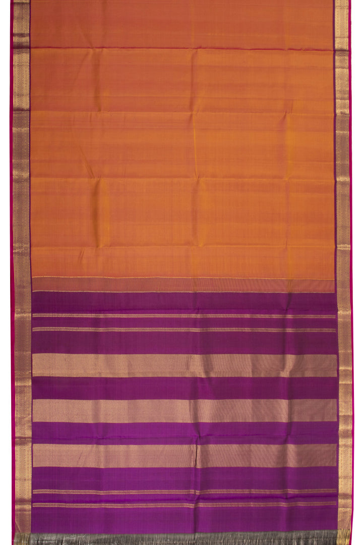 Orange Handloom Pure Silk Kanjivaram Saree 10072828