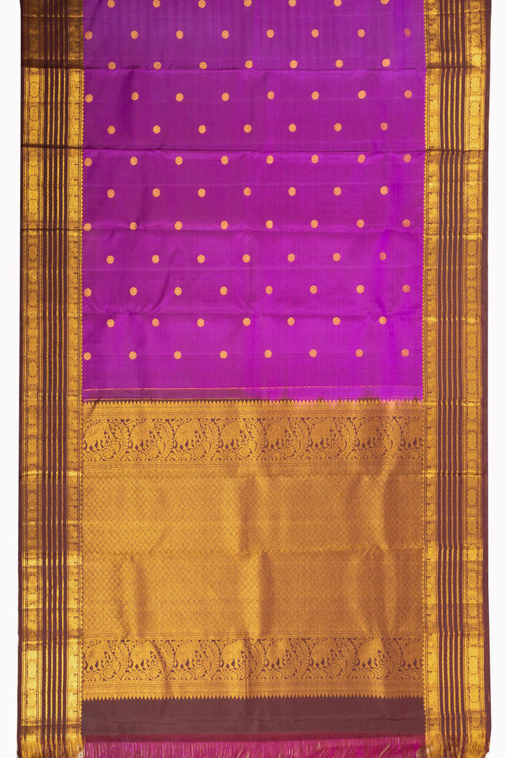 Purple Handloom Kanjivaram Pure Silk Saree 10072830