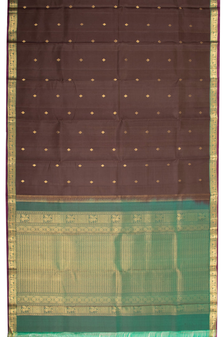 Brown Handloom Kanjivaram Pure Silk Saree 10072836