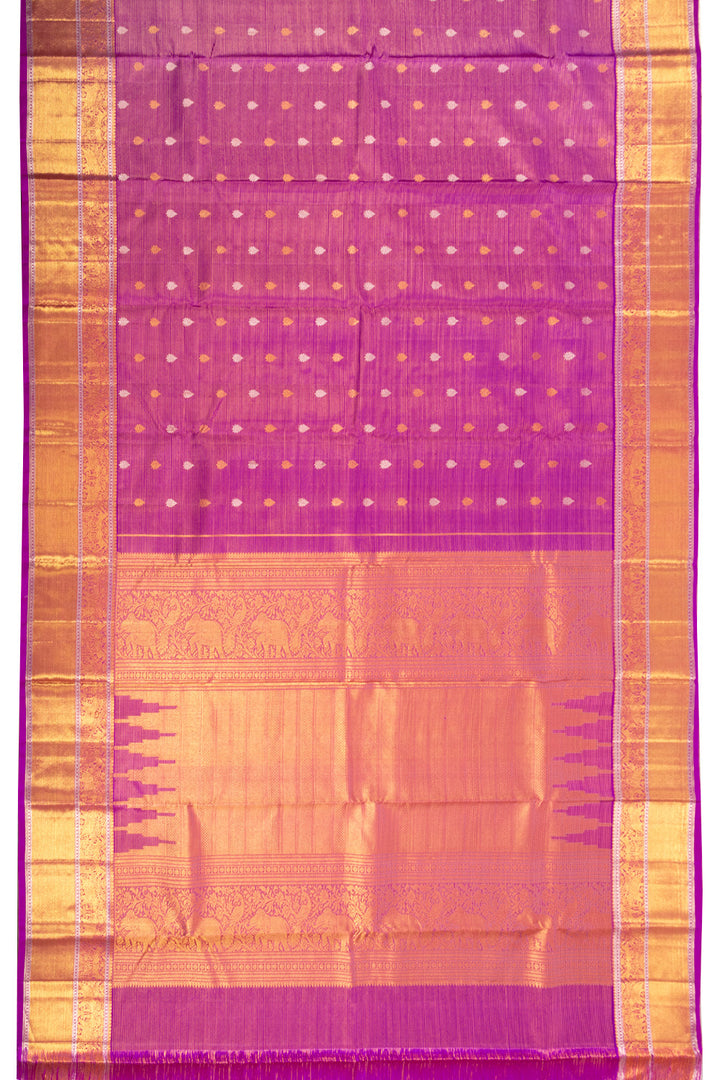 Purple Bridal Kanjivaram Pure Zari Silk Saree 10072862